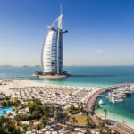 Daytime shot of Burj Al Arab hotel