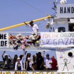 Departure of Handala vessel in Gallipoli, Italy
