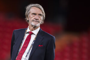 Jim Ratcliffe, co-owner of Manchester United FC, looks on
