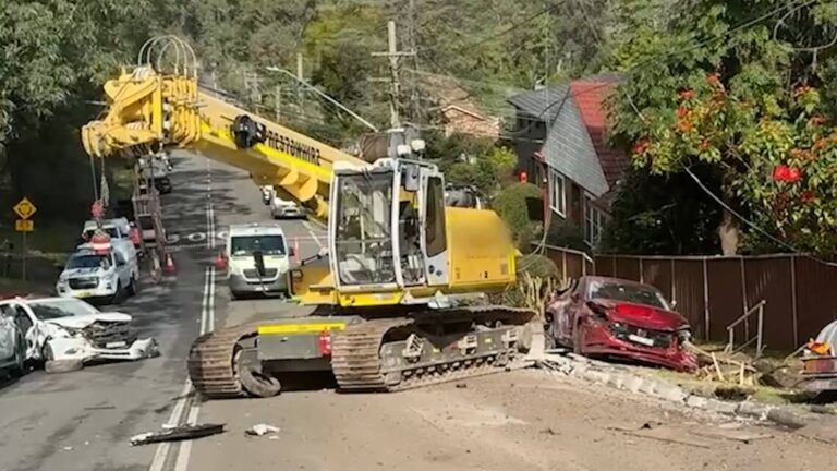 runaway-truck-and-excavator-crash-into-11-cars-no-injuries-reported