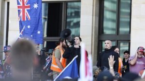 March for Australia rally in Perth CBD.