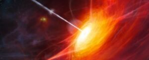 brightest-quasar-s-mass-reduced-by-90-due-to-blazing-outflow