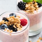 Healthy Breakfast Yogurt With Berries, Granola