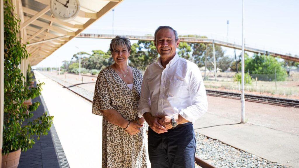 Kalgoorlie MLA Ali Kent and WA Premier Roger Cook at Kalgoorlie