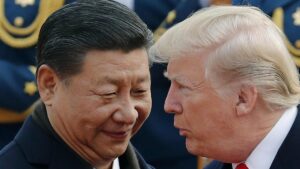 Chinese President Xi Jinping and US President Donald Trump. Their countries are locked in heated disagreements over trade and security. Picture: AP
