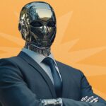 robotic corporate executive in business suit