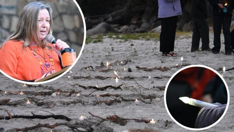 A small crowd braved the weather to attend Ellen Cove for the ca