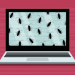 A laptop computer with bugs in the system