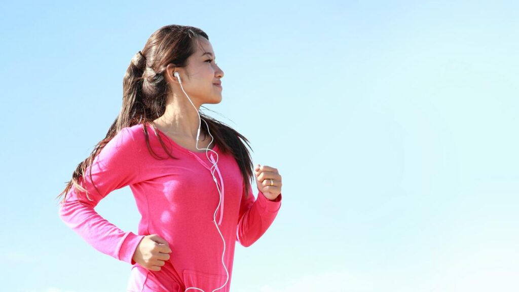 Brisk walking on the beach