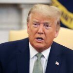 President,Donald,Trump,Talks,To,Journalists,While,Hosting,Prime,Minister