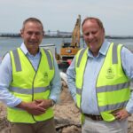 Roger Cook visited the site of a new Bunbury breakwater with Reg