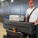 New Zealand batter Finn Allen on his way to Perth from Auckland.