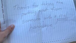 outrage-over-note-in-disability-parking-at-wanda-surf-club