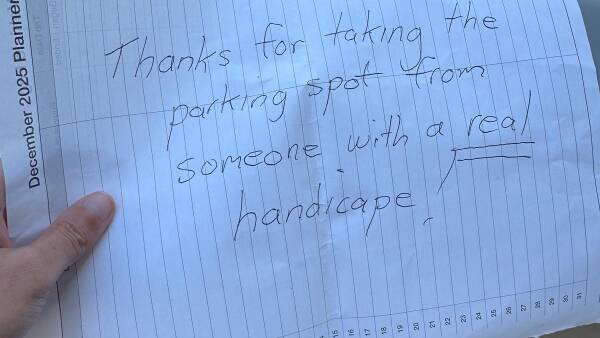 outrage-over-note-in-disability-parking-at-wanda-surf-club