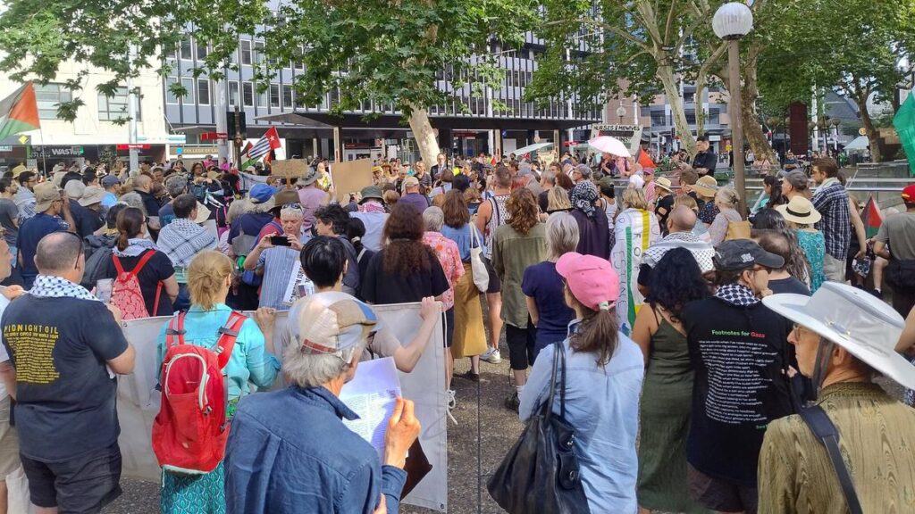 Pro-Palestine protest outside Sydney Town Hall. Monday 22nd December 2025