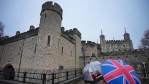 protesters-throw-custard-at-imperial-state-crown-in-london