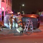 urgent-rescue-two-trapped-in-flipped-car-in-ascot-vale