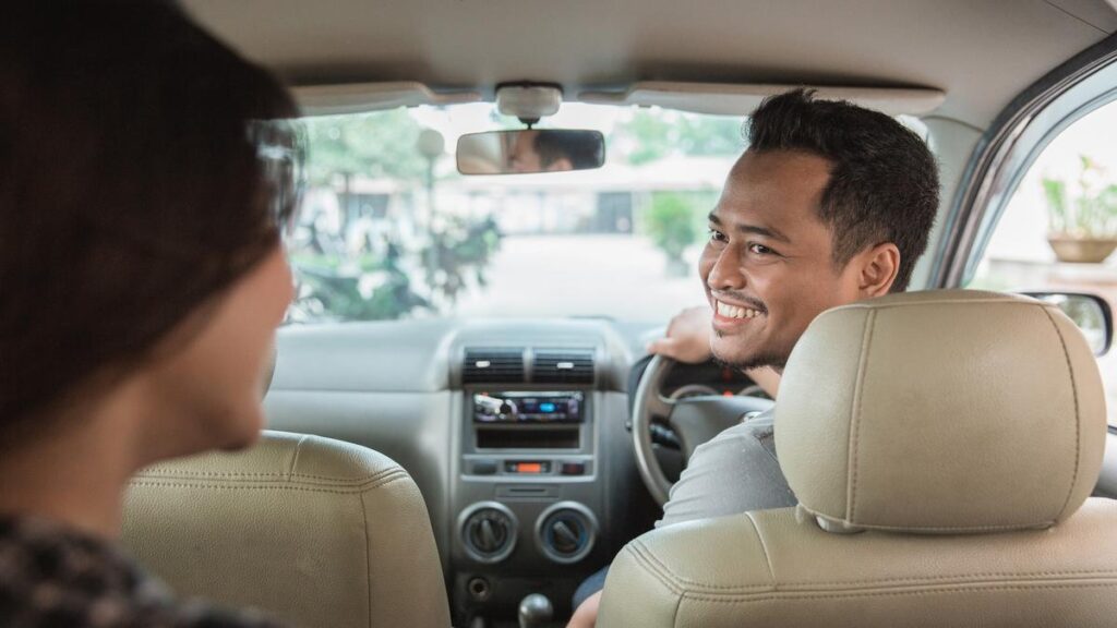 polite asian taxi driver