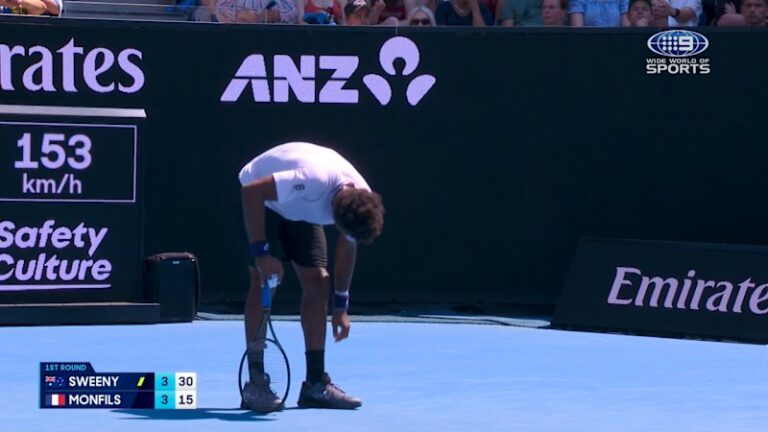 french-veteran-gael-monfils-battles-exhaustion-in-loss-to-dane-sweeny