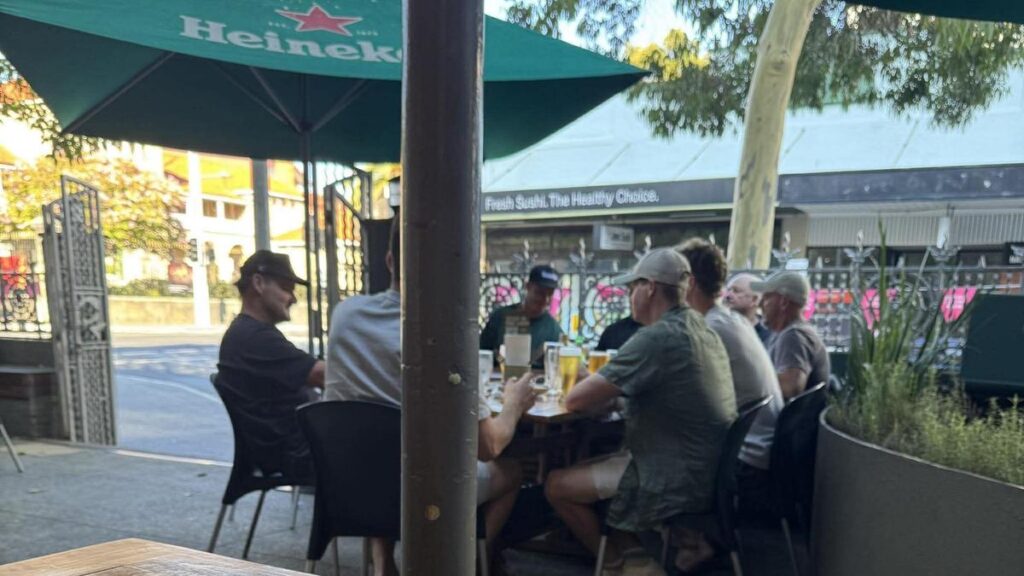 Sydney Sixers players spotted at the Grosvenor Hotel in East Perth.