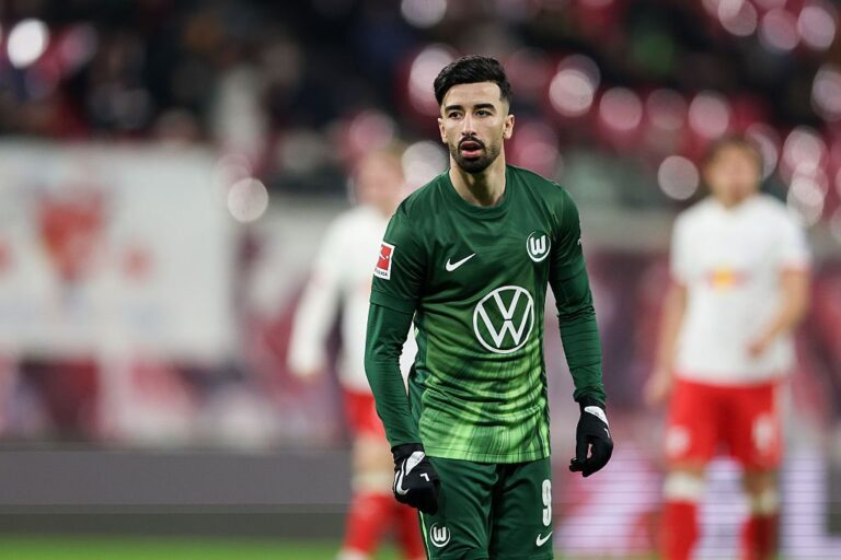 Mohamed Amoura of VfL Wolfsburg seen during the Bundesliga
