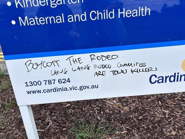 graffiti-protests-erupt-over-alcohol-ban-at-lang-lang-rodeo